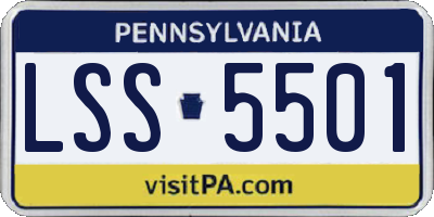 PA license plate LSS5501