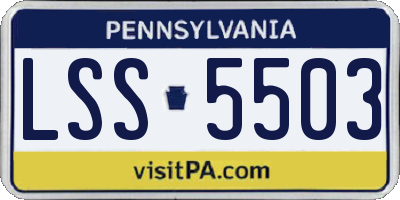 PA license plate LSS5503