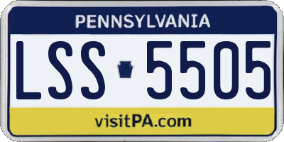 PA license plate LSS5505