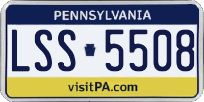 PA license plate LSS5508