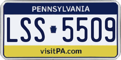 PA license plate LSS5509