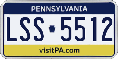 PA license plate LSS5512