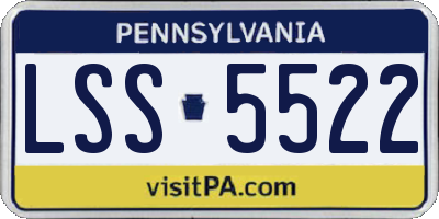PA license plate LSS5522