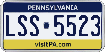 PA license plate LSS5523