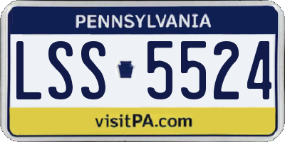 PA license plate LSS5524