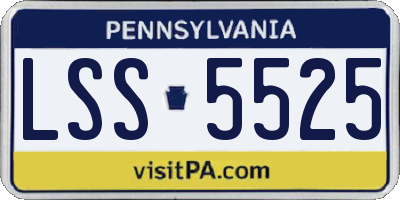PA license plate LSS5525
