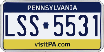 PA license plate LSS5531
