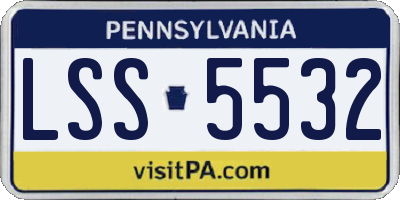 PA license plate LSS5532