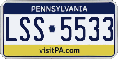 PA license plate LSS5533