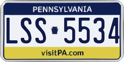 PA license plate LSS5534