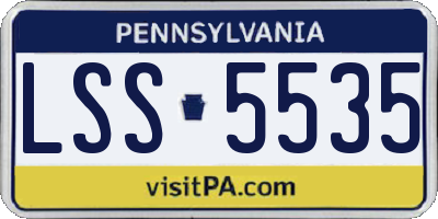 PA license plate LSS5535
