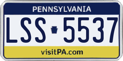 PA license plate LSS5537
