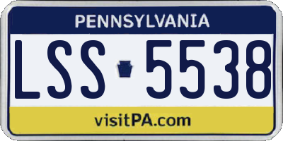 PA license plate LSS5538