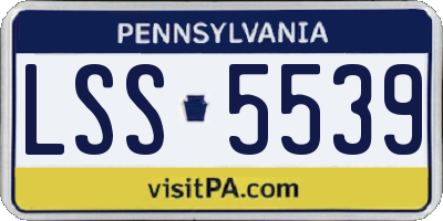 PA license plate LSS5539
