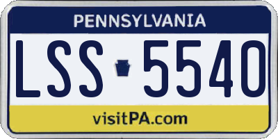 PA license plate LSS5540