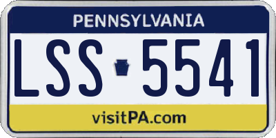 PA license plate LSS5541