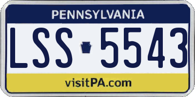 PA license plate LSS5543