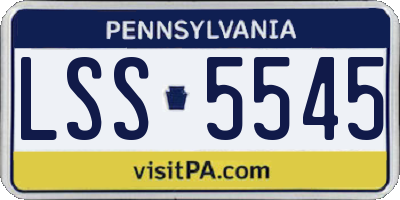 PA license plate LSS5545