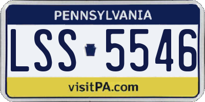 PA license plate LSS5546