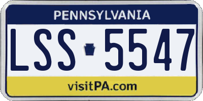 PA license plate LSS5547
