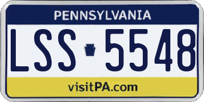 PA license plate LSS5548