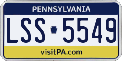 PA license plate LSS5549