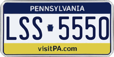 PA license plate LSS5550