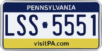 PA license plate LSS5551
