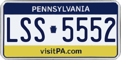 PA license plate LSS5552