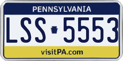 PA license plate LSS5553