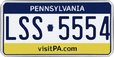 PA license plate LSS5554