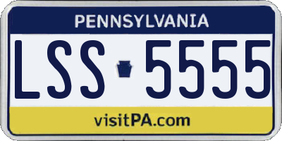 PA license plate LSS5555