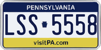 PA license plate LSS5558