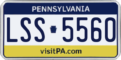 PA license plate LSS5560