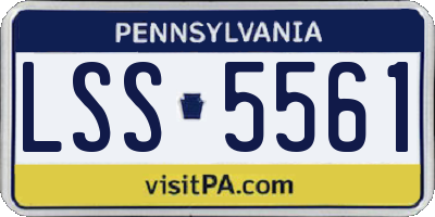 PA license plate LSS5561