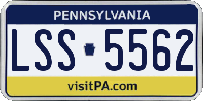 PA license plate LSS5562