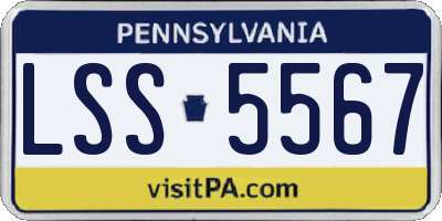 PA license plate LSS5567