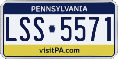 PA license plate LSS5571