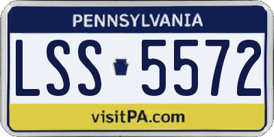 PA license plate LSS5572