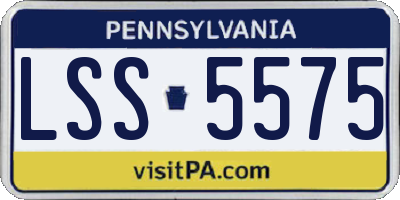 PA license plate LSS5575