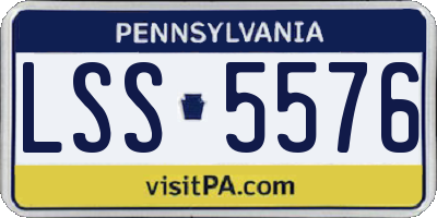 PA license plate LSS5576