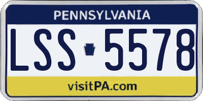 PA license plate LSS5578
