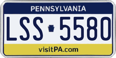 PA license plate LSS5580