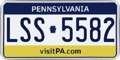 PA license plate LSS5582