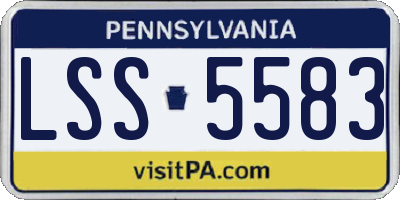 PA license plate LSS5583