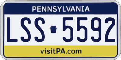 PA license plate LSS5592