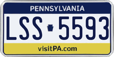 PA license plate LSS5593