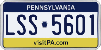 PA license plate LSS5601