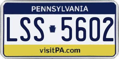 PA license plate LSS5602