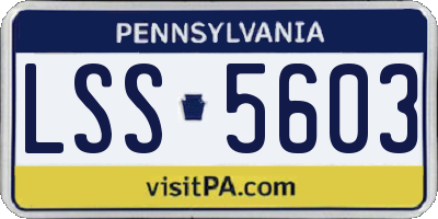 PA license plate LSS5603